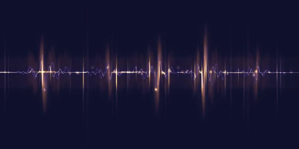 Heart wave line equalizer pulse abstract background 3d illustration Stock Illustration