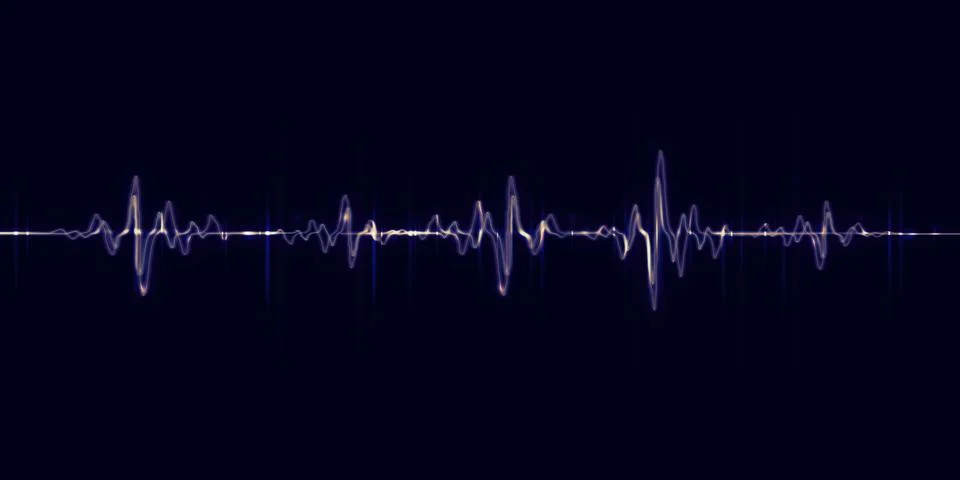 Heart wave line equalizer pulse abstract background 3d illustration Stock Illustration