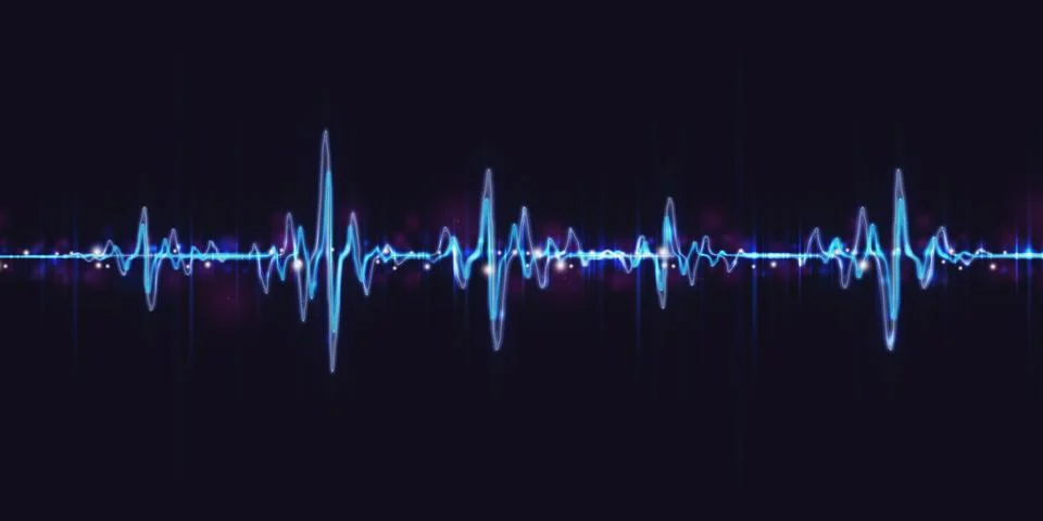Heart wave line equalizer pulse abstract background 3d illustration Illustrazione stock
