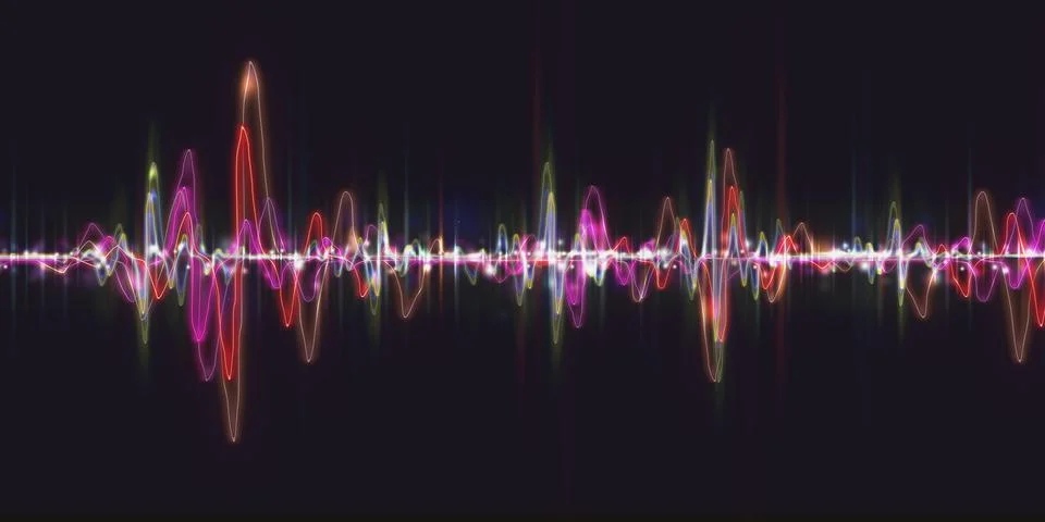 Heart wave line equalizer pulse abstract background 3d illustration Stock Illustration