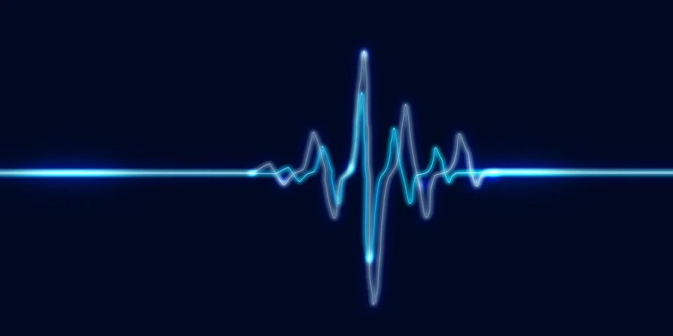 Heart wave line equalizer pulse abstract background 3d illustration Stock Illustration