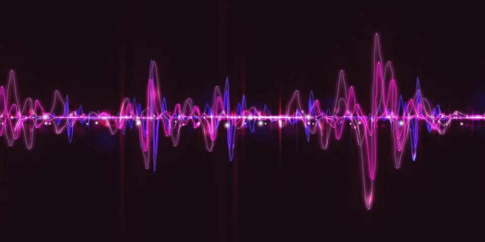 Heart wave line equalizer pulse abstract background 3d illustration Stock Illustration