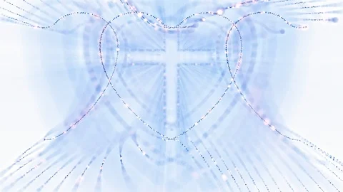 Heart Waves Cross Stock Footage 87172715