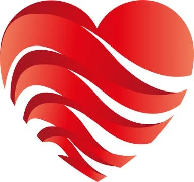 Heart of waves, heart logo Stock Illustration