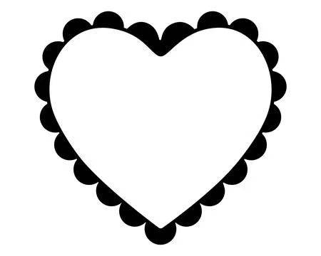 Heart with wavy outline - vector image for coloring, logo or pictogram. Stock Illustration