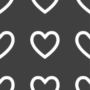 Heart web icon. flat design. Seamless pattern. Stock Illustration