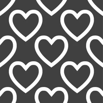 Heart web icon. flat design. Seamless pattern. Stock Illustration