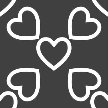 Heart web icon. flat design. Seamless pattern. Stock Illustration