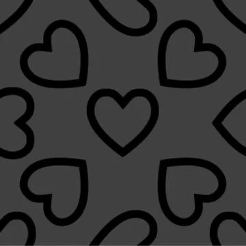 Heart web icon. flat design. Seamless pattern. 스톡 일러스트