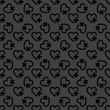 Heart web icon. flat design. Seamless pattern. Stock Illustration