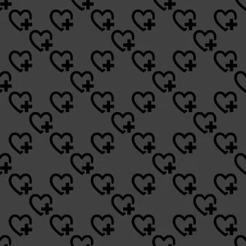 Heart web icon. flat design. Seamless pattern. Stock Illustration