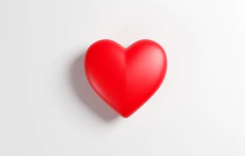 Heart on white background 3D render Stock Illustration