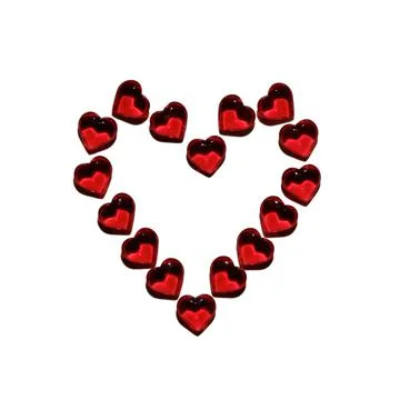 Heart on a white background from small red hearts Stock Photos
