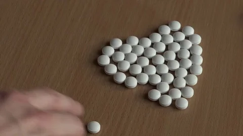The heart of the white pills. Video stock 75189567