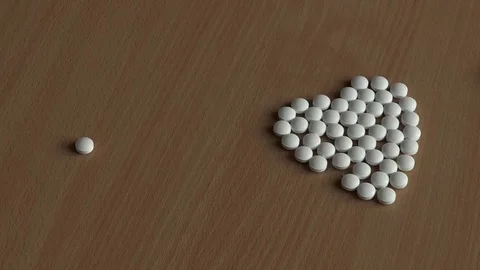 The heart of the white pills. Video stock 75208241