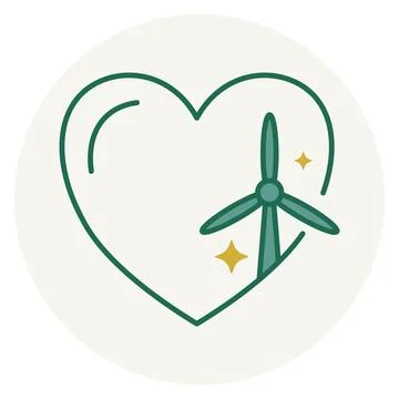 Heart Windmill Star Stock Illustration