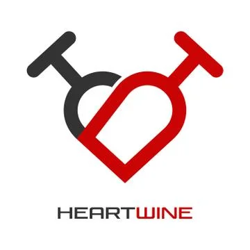 Heart wine logo Stock Illustration