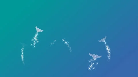 Heart wings effect background and 2d animation  Stock Footage 241680205
