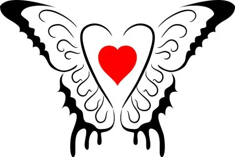 Heart with wings Stock Illustration