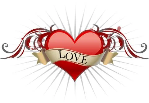 Heart with wings. Stock Illustration