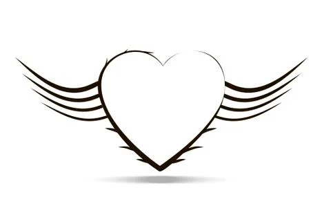 Heart with wings Stock Illustration