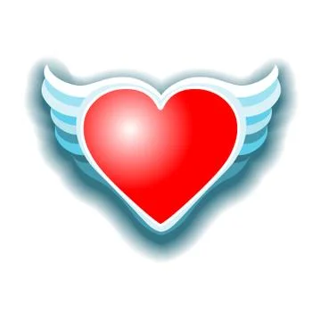 Heart with wings Illustrazione stock