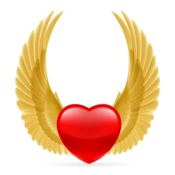 Heart with wings up Stock Illustration