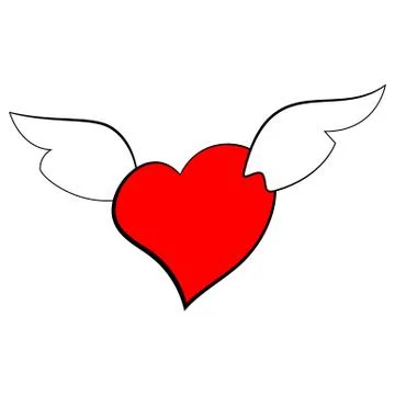 Heart with wings Stock Illustration
