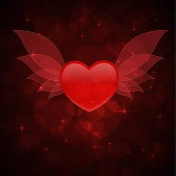 Heart with wings Stock Illustration