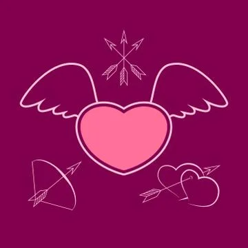 Heart with Wings Stock Illustration