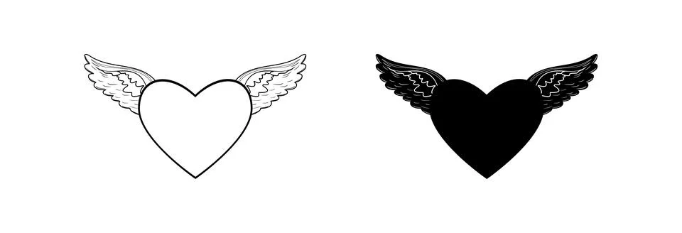 Heart with wings. Stock Illustration
