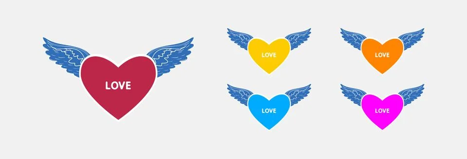 Heart with wings. Stock Illustration