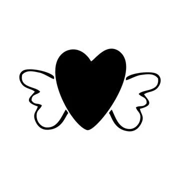 A heart with wings Illustrazione stock
