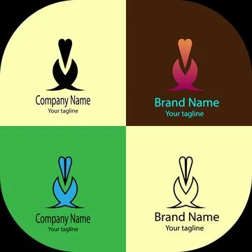 Heart &amp; Wings logo Stock Illustration
