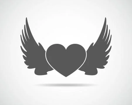Heart with wings. Vector illustration. Stock Illustration