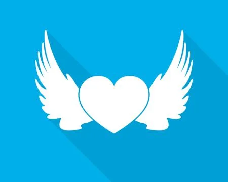 Heart with wings. Vector illustration. Stock Illustration