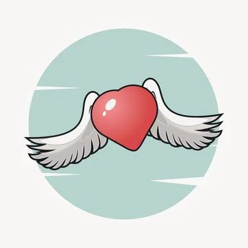 Heart with wings vector illustration Stock Illustration