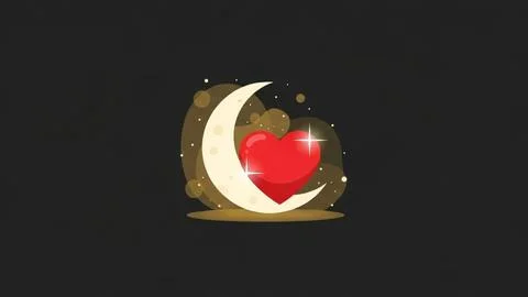 Heart within the moon Stock Illustration