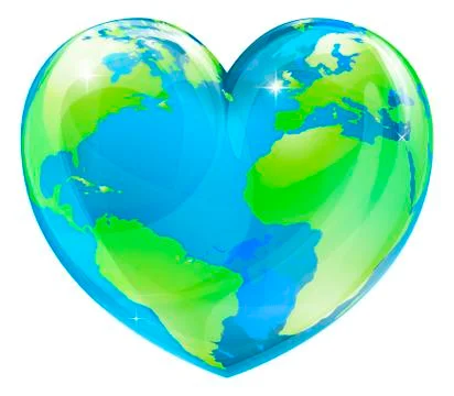 Heart world globe concept イラスト素材