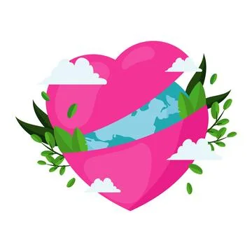 Heart with the world inside Ilustração Stock