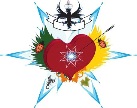 Heart wounded by a love arrow Stock Illustration