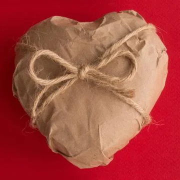 Heart in Wrapping Paper Stock Photos