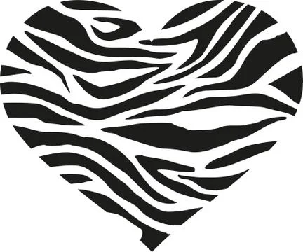 Heart with zebra pattern Stock Illustration