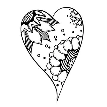Heart in zentangle style Stock Illustration