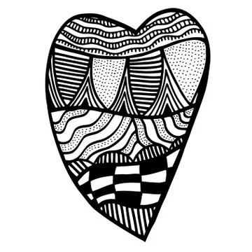 Heart in zentangle style Stock Illustration