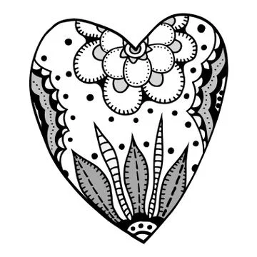 Heart in zentangle style Stock Illustration