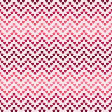 Heart zigzag Seamless Pattern with Pink Gradient Stock Illustration