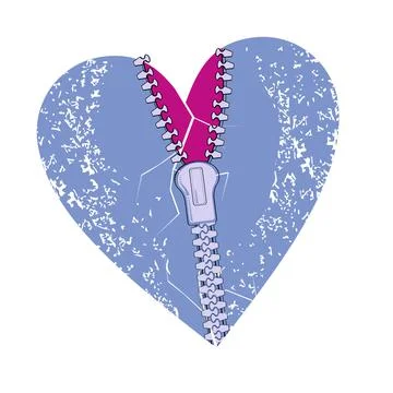 Heart with zip Stock Illustration
