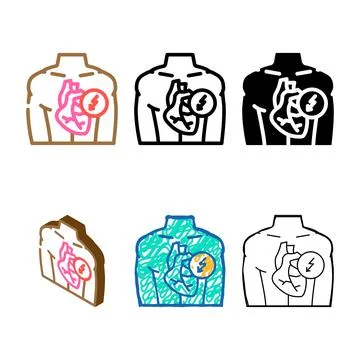 Heartache color icon vector stylized Stock Illustration