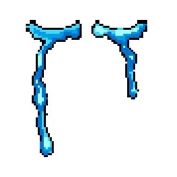 Heartache cry pixel art vector illustration Stock Illustration